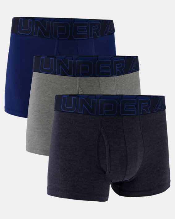 Bóxer de 8 cm UA Performance Cotton Boxerjock® para hombre - Paquete de 3, Navy, pdpMainDesktop image number 2